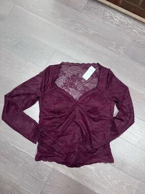 Abercrombie Burgundy Lace Long-Sleeve shirt